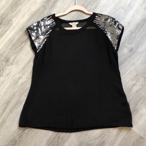 Shear sequin blouse